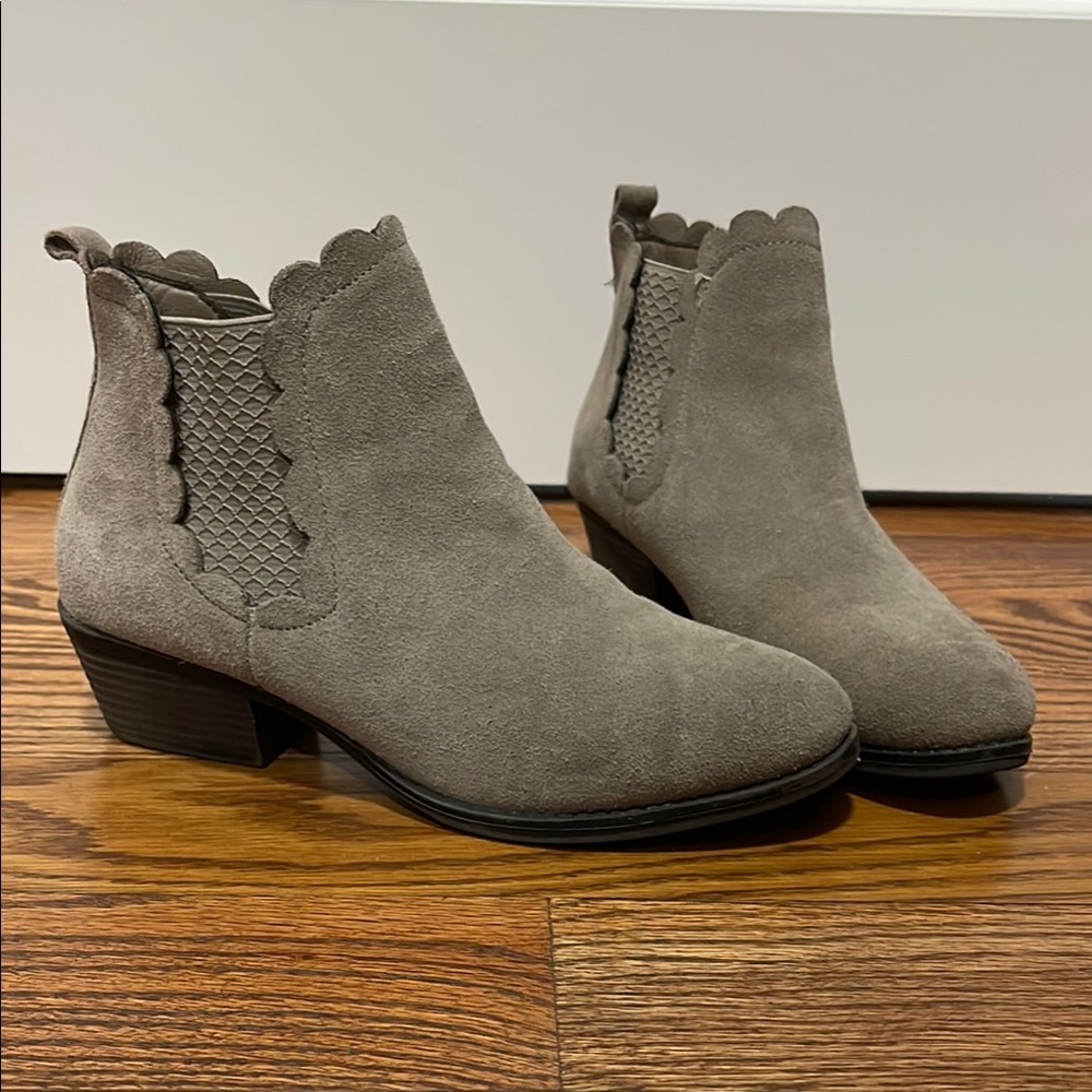 Gray Suede Ankle Boots